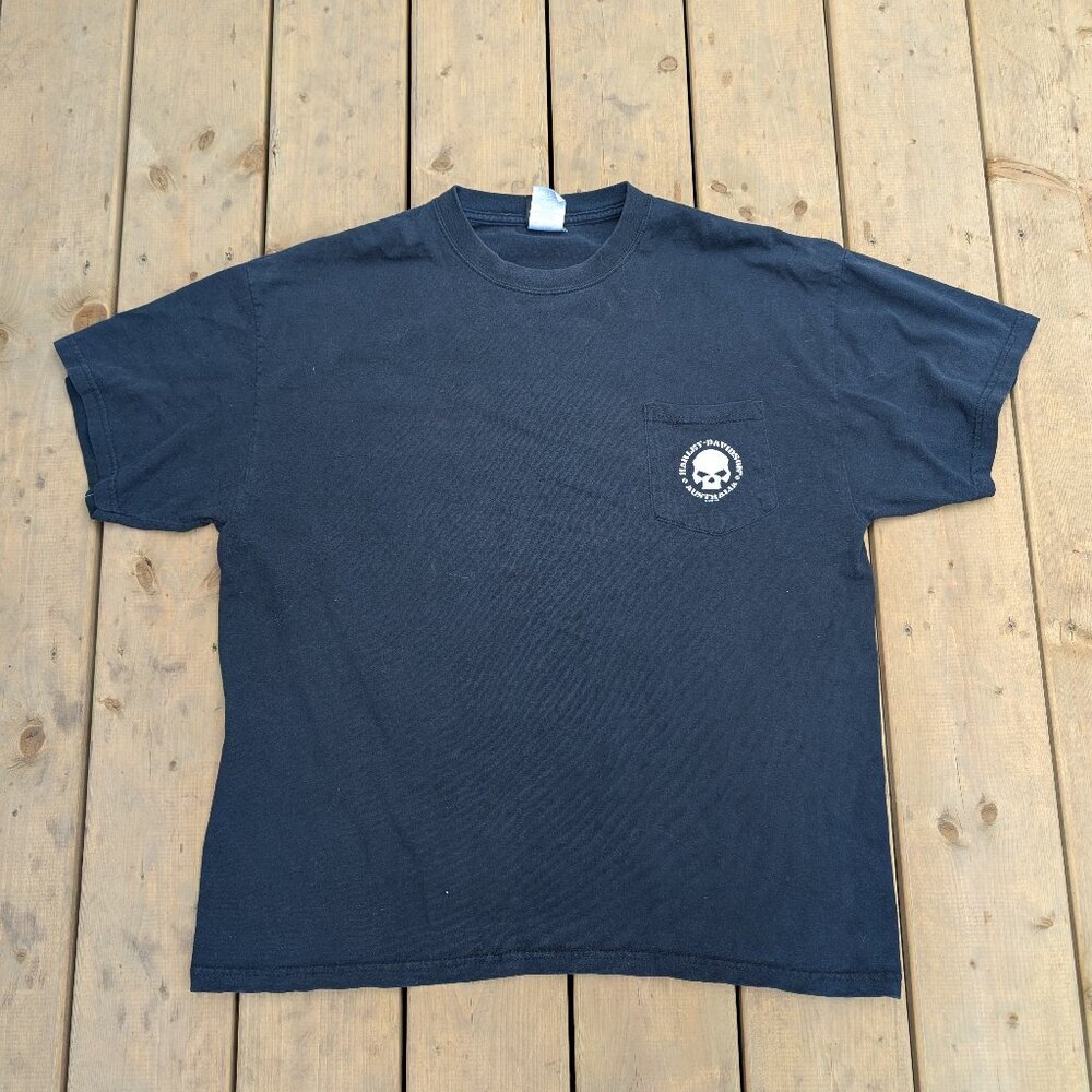 Vintage Harley-Davidson Skull Graphic T-Shirt – 00s Faded Black XL